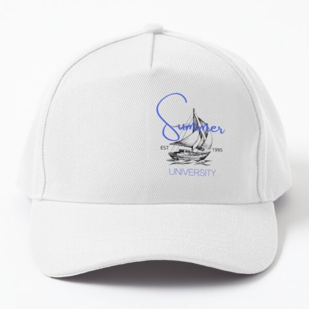 White summer university boat dad hat